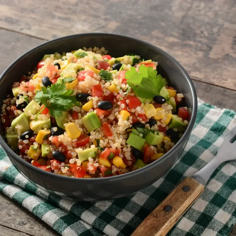 Quinoa Bowl Recipe: A vibrant bowl filled with fresh veggies, protein, and a flavorful dressing, perfect for a healthy meal.