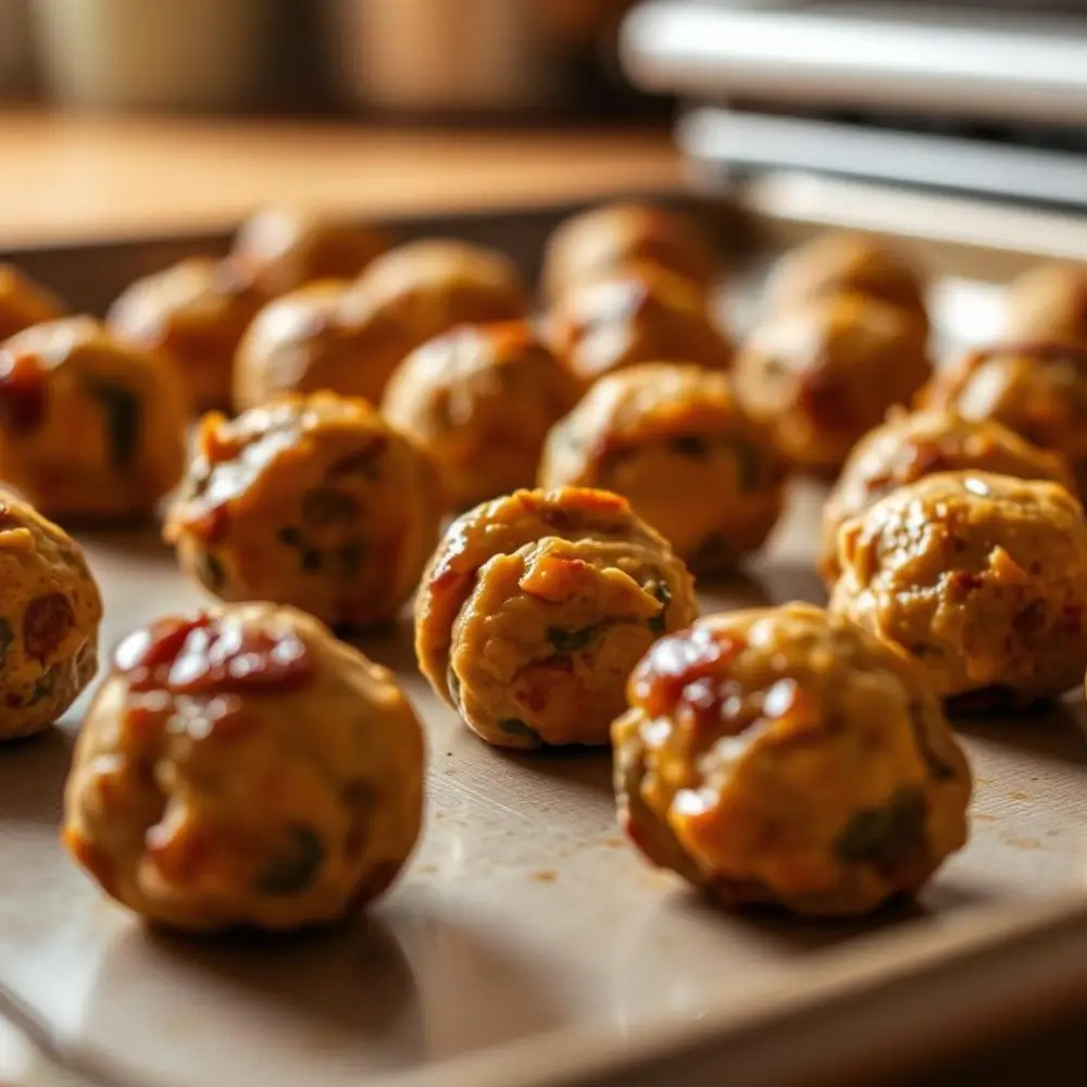 Rotel Cream Cheese Sausage Balls – cheesy, spicy, and perfectly baked.