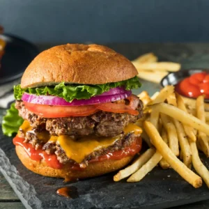 Beef burgers with a delicious salmon cakes recipe twist