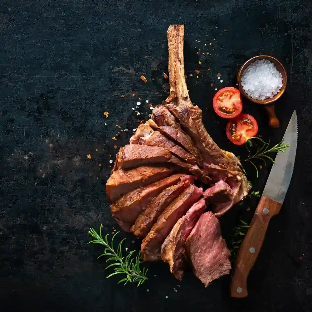 Juicy Tomahawk Steak Recipe grilled to perfection with a rich sear.