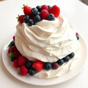 Delicious pavlova recipe with crispy meringue and fresh fruit