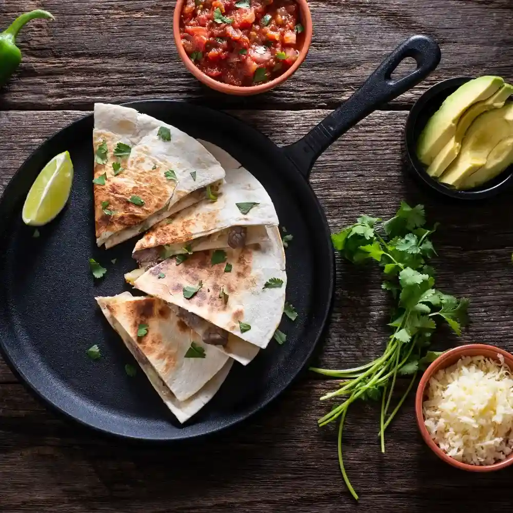 Juicy steak quesadilla recipe with melted cheese and crispy tortilla